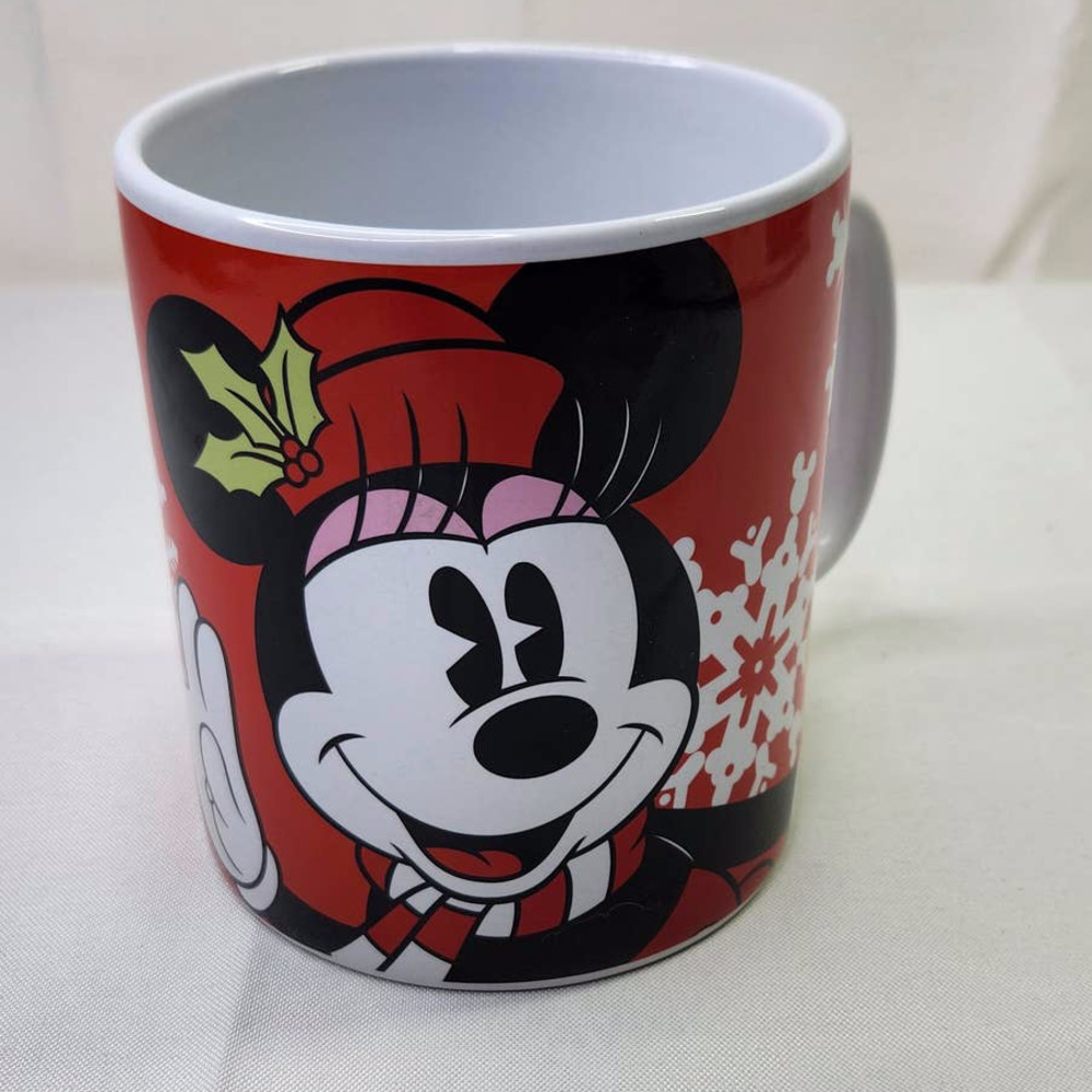 Disney Galerie Minnie Mouse Red Snowflake Christmas Winter Jumbo Coffee Mug - Picture 1 of 8